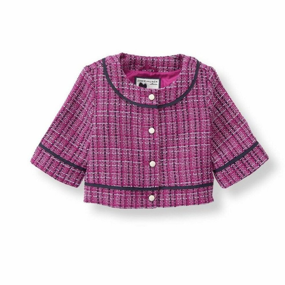 NWT Janie and Jack: Plum Rose Bouclé Jacket